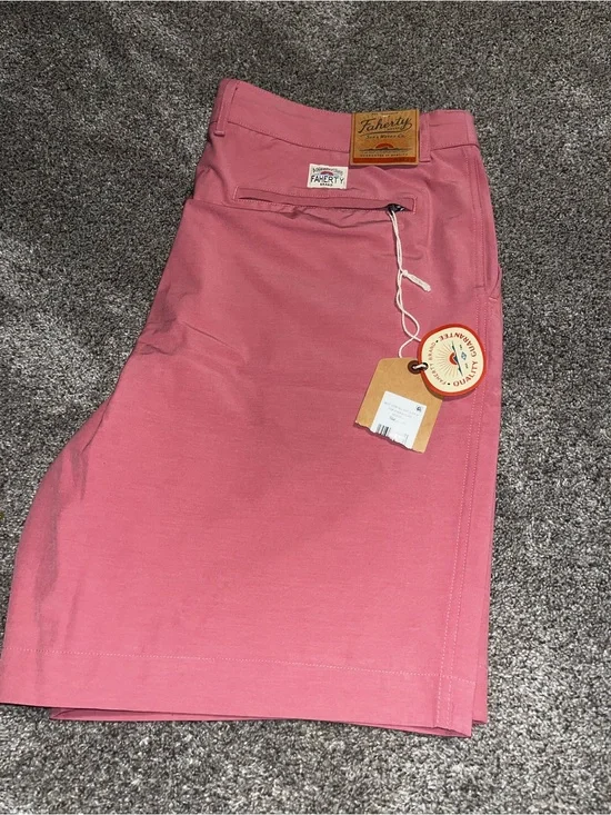 Faherty Mens All-Day Shorts 38 Pink Classic Lightweight UPF Casual Golf NWT