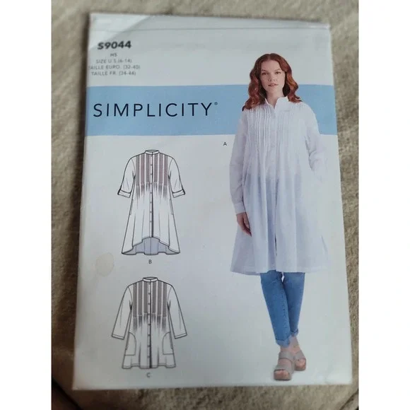 Simplicity Sewing Pattern 9044 Misses Tunic Dress Size US 12-20 EU‎ 32-40