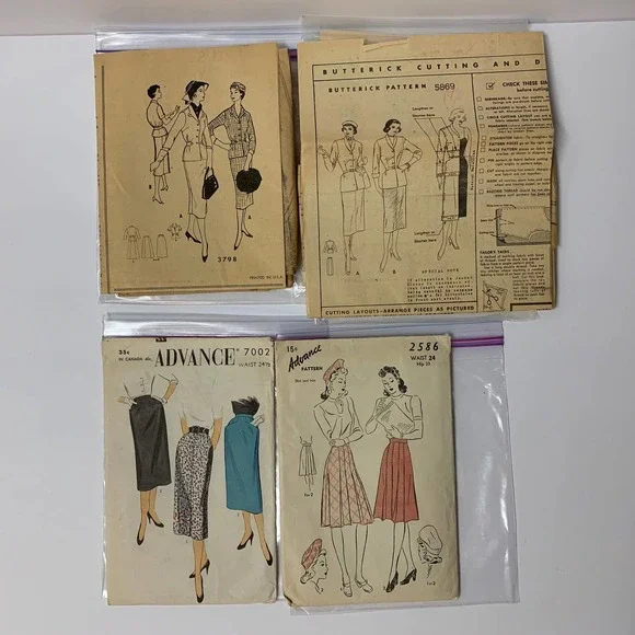 Vintage Sewing Patterns Skirts Assorted Sizes‎ Lot of 5