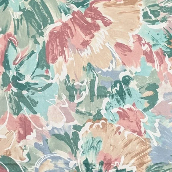 Vintage 1989 Riverdale Conny Fabric Amin Kalaf Floral Remnant 28x35 Teal‎ Pink