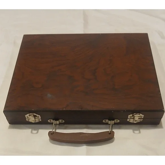 Vintage Wooden Art‎ Box With Medal Snaps To Close