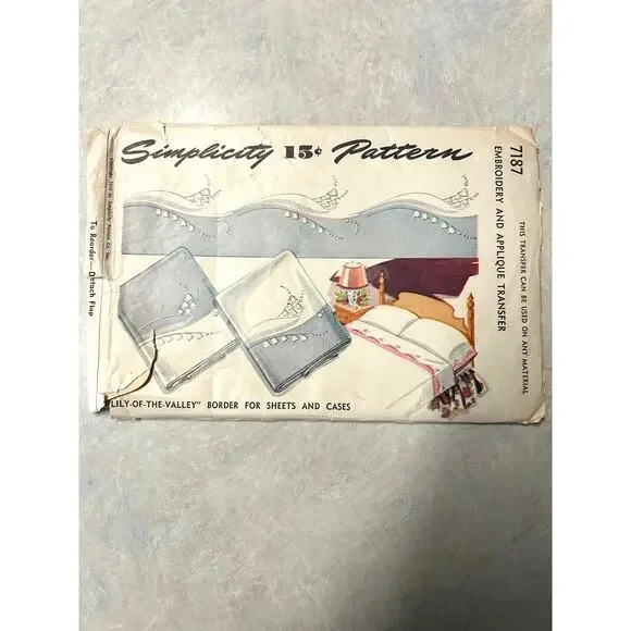Vintage 1946 Simplicity Pattern #7187 Embroidery and Applique‎ Transfers