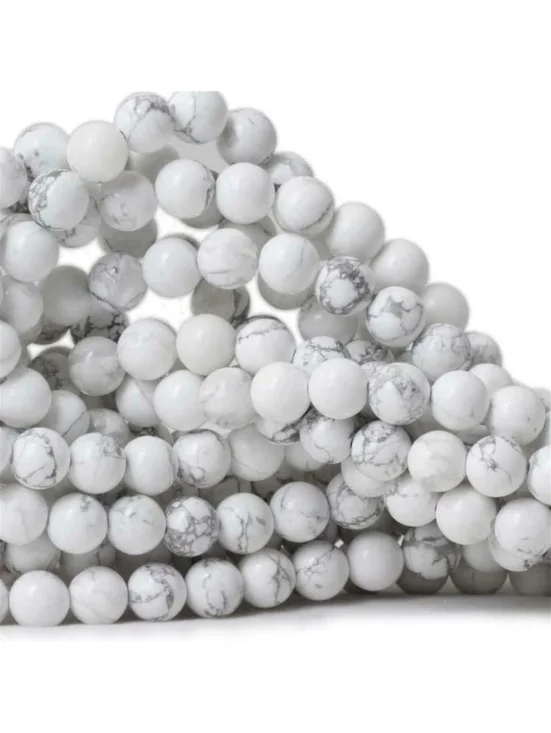 White Howlite Gemstone Beads Round 4mm Bulk Lot 100 pcs
