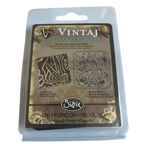 Sizzix Vintaj DecoEmboss Dragonfly Pond Metal Embossing Folder Die 657657 Small