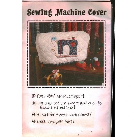Vintage 1980 Patch Press Sewing Machine Cover Pattern June Williams Applique DIY