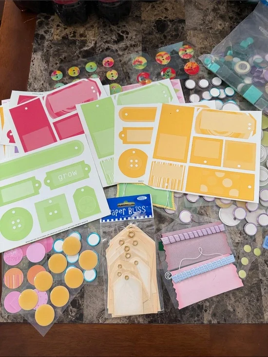 Various Dots and Tags Scrapbooking Embellishments