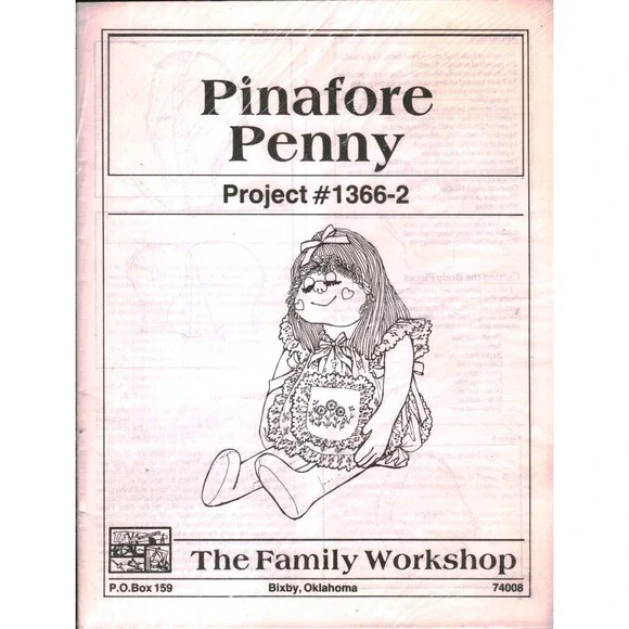 Vintage Pinafore Penny Doll Sewing Pattern The Family Workshop Project 1366-2