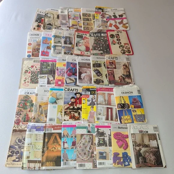 Lot of 36 Sewing Patterns Uncut Home Decor Crafts Holiday