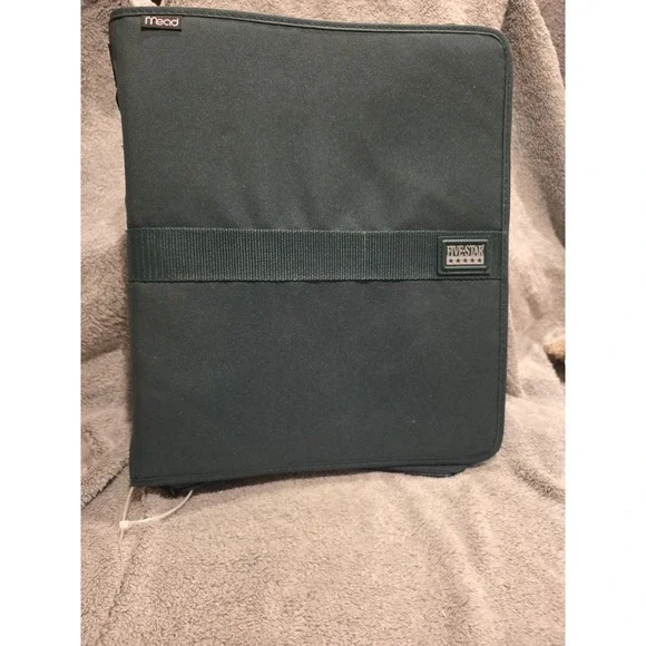 Vintage 1990s Mead‎ Five Star Forest Green 3 Ring First Gear Zipper Binder