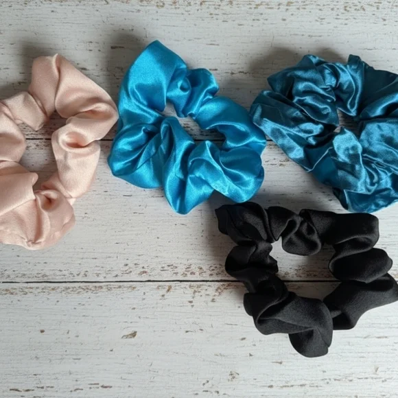 Set of Four Satin Scrunchies (New)
