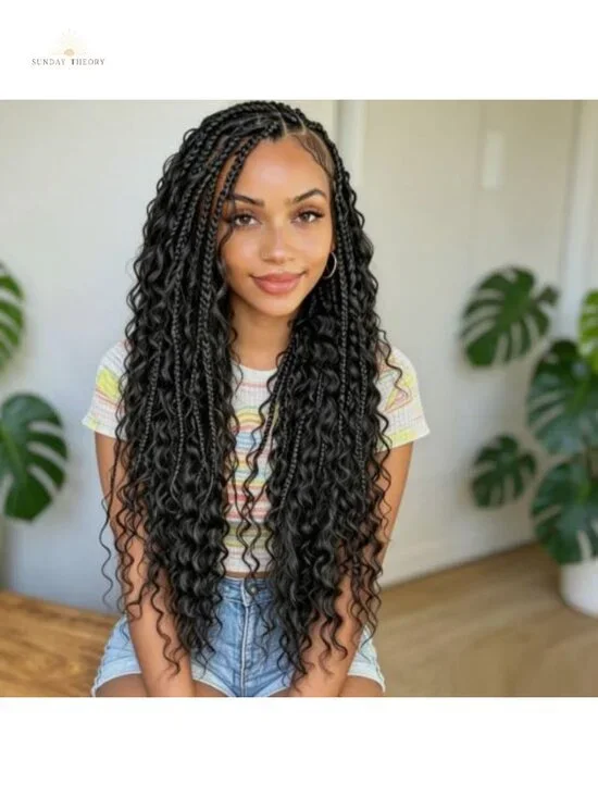 Goddess Box Braids Crochet Hair 24 Inch 8 Packs Pre-Looped Synthetic Braiding