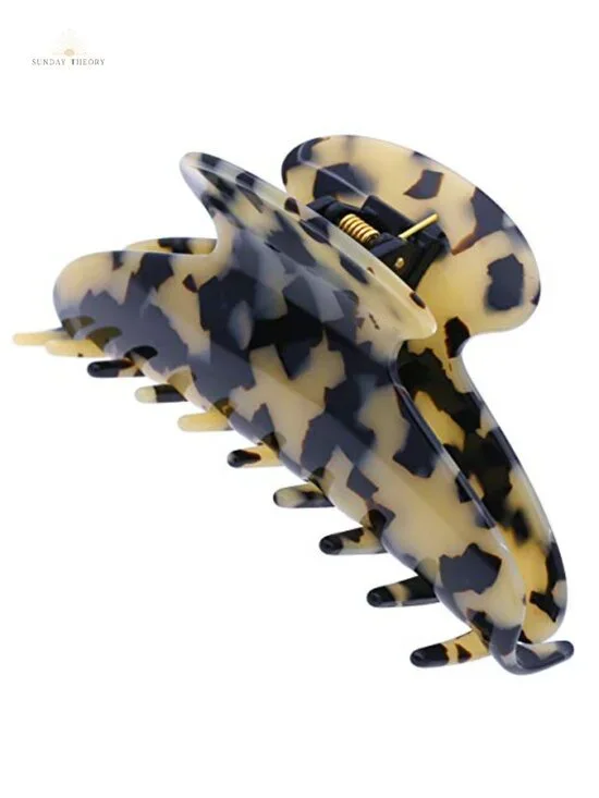 Large 4in Hair Claw Clip for Thick Hair, Cellulose Acetate, Handmade in France,