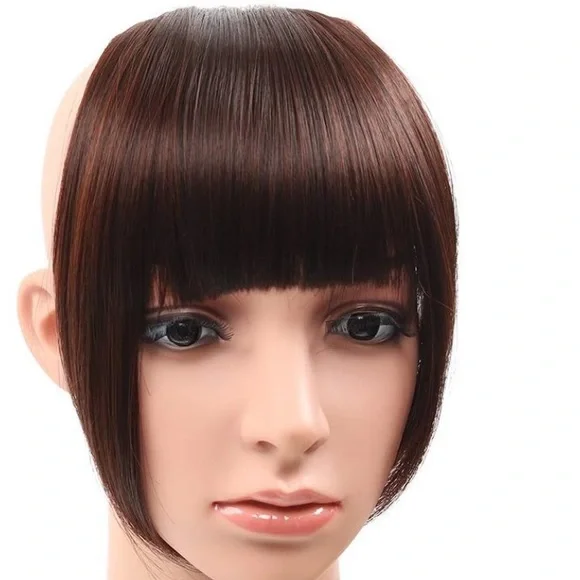 ✨CLIP ON BANG IN DARK BROWN *NWT*✨