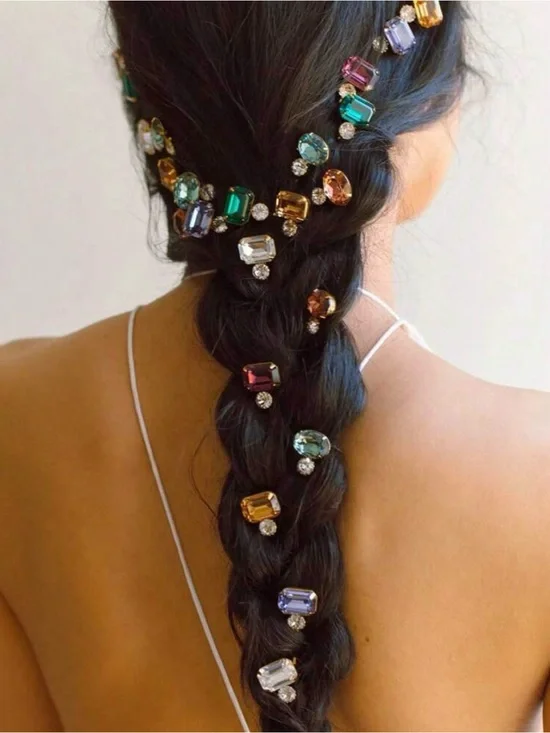 ✨NEW 6-piece Multicolor Crystal Hair Pins - Women Accessories