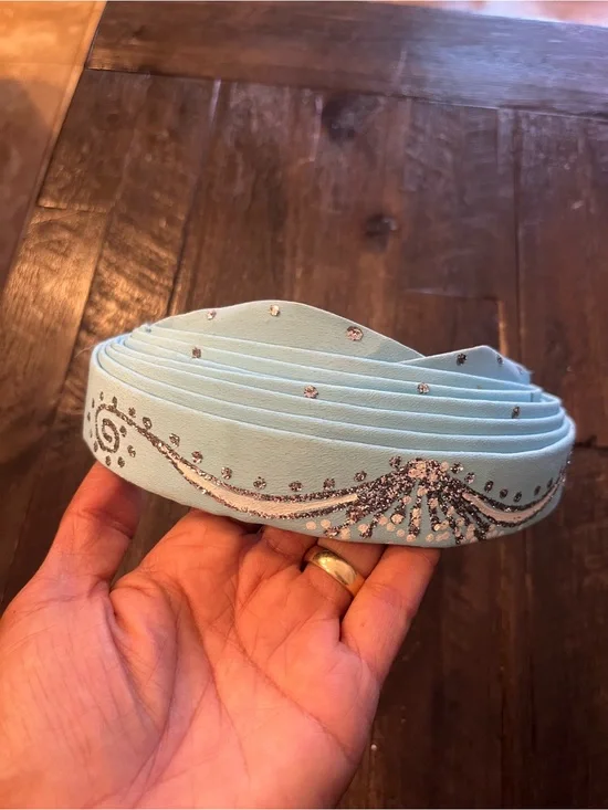 Light Blue vintage Hat with Sparkle Accents