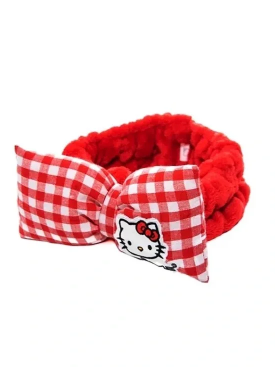 Hello Kitty Spa Headband Red White Gingham  Sanrio