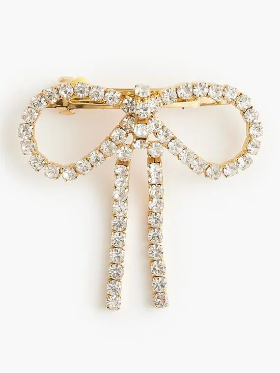 J. Crew Crystal Pavé Bow Hair Barrette/NWOT