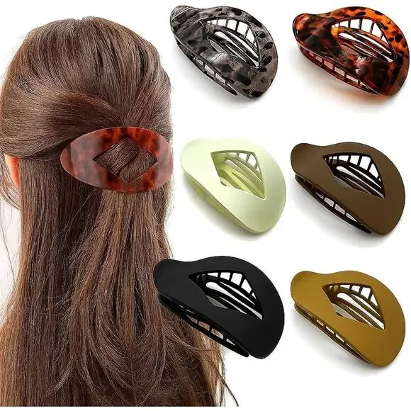 6 Pcs Flat Hair Clips for Women‎ – Nonslip Duckbill, Strong Hold, Multicolor