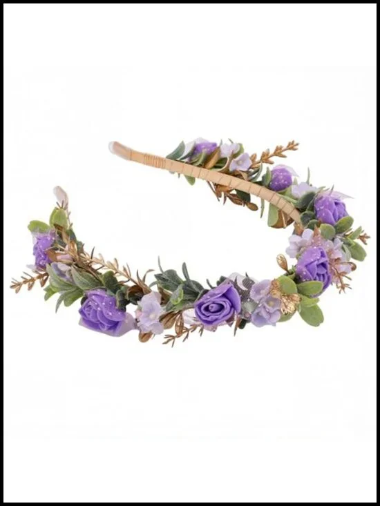 Fairy Floral Crown Headband, Handmade Metal Clip