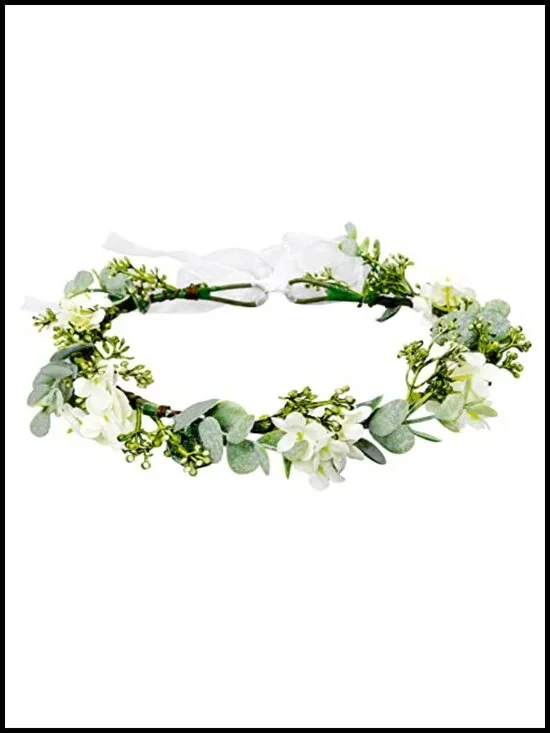 Green Leaf Crown Headband for Women Bridal Party Flower Crown