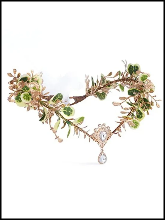 Woodland Elf Crown Headpiece Fairy Forest Circlet Flower Headband for Women