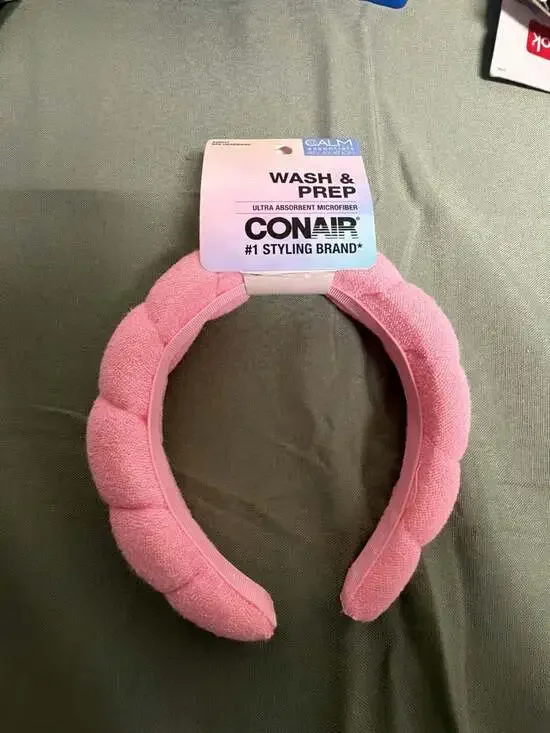 Conair Calm Essentials Wash & Prep Ultra-Absorbent Microfiber Pink Bubble Spa He