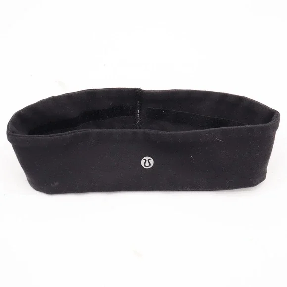 Lululemon Headband Women O/S Fly Away Tamer Black Luxtreme Non-Slip Excellent