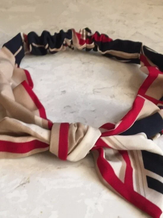 Anthropologie Soft Striped Bow Headband