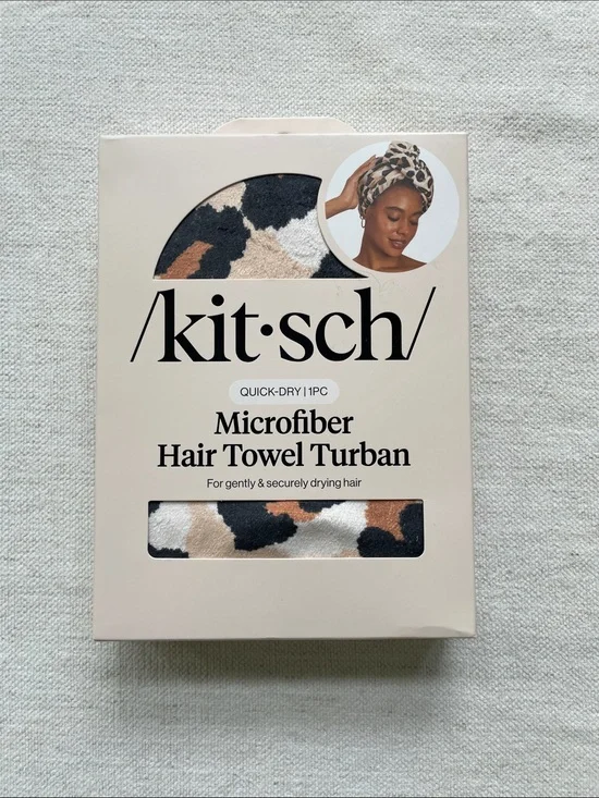 Kitsch Microfiber Hair Towel Turban - Black, Brown, Cream