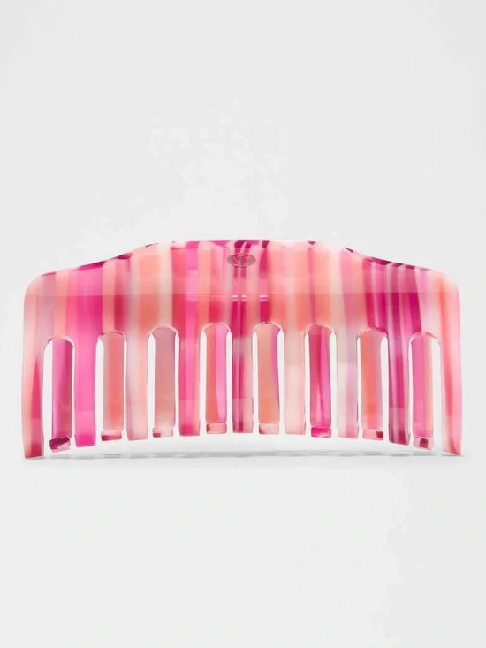 New Lululemon Jumbo Claw Clip - Racer Pink / Rosey Cheeks / Striped