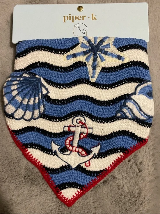 ⚓️New Piper K Nautical Stripe Bandana Head Scarf in Blue, White, Red