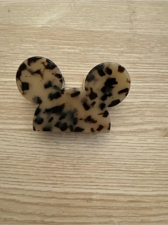 Tortoiseshell Mickey Hair Clip - Neutral Brown Pattern