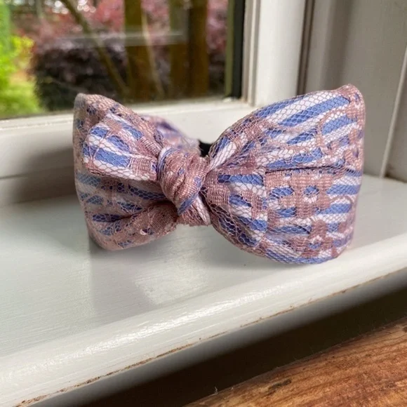 Anthropologie Knotted Wide Blue Headband