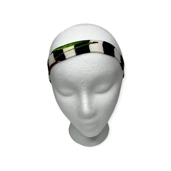 Buskins Striped with Rose Headband/Bracelet/ PonyTail Holder OS