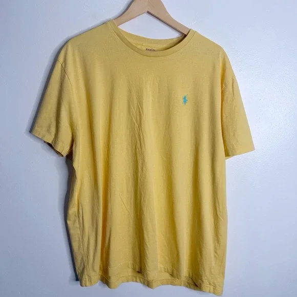 Polo Ralph Lauren Men‎ XL Yellow Jersey T-Shirt Classic Fit Preppy Old Money