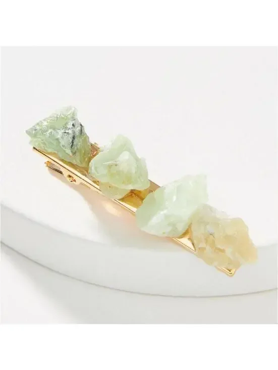 Anthropologie Gemstone Hair Clip in Moss