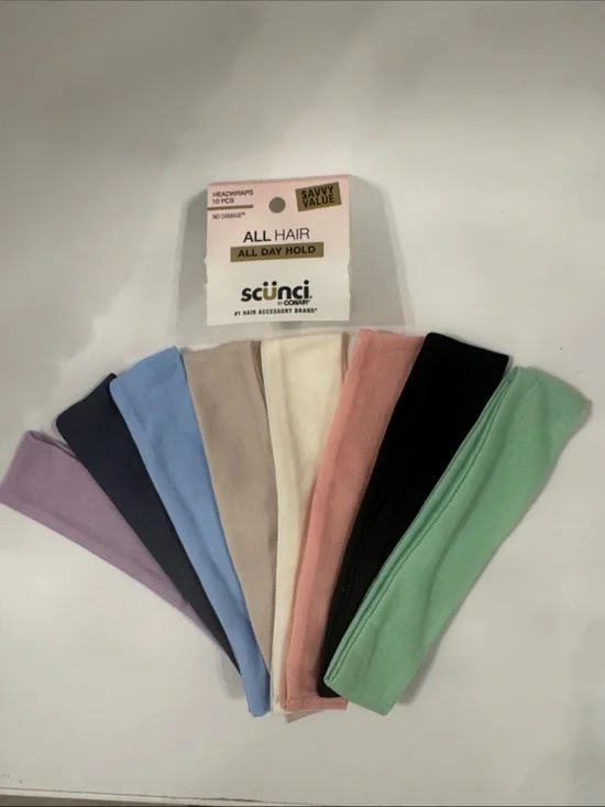 Scunci Cotton Headwraps 8 count - Pastel Multi Pack
