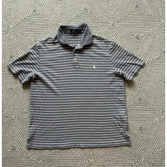 Polo‎ Ralph Lauren Polo Shirt - Gray/White Stripe - XL