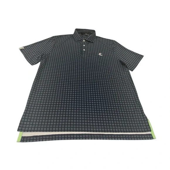 RLX‎ Ralph Lauren Wicking Polo Shirt Men Size M Print Golf Performance Stretch
