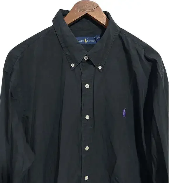 Ralph Lauren Black Cotton Big Pony Polo Shirt Size XXL