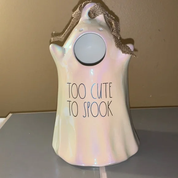 🎃👻 RAE DUNN Halloween TOO CUTE TO SPOOK Luster Ghost Birdhouse NIB