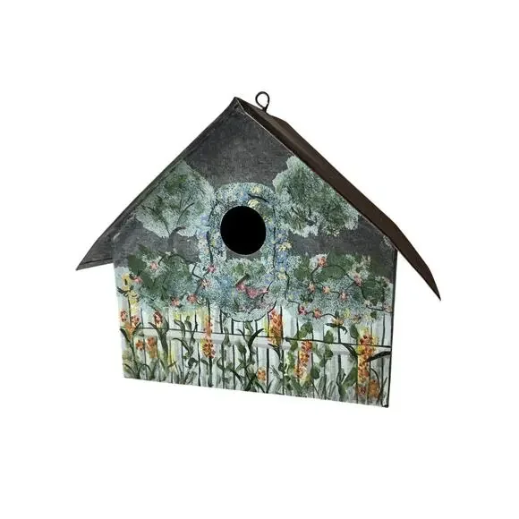 Vintage Handmade Galvanized Tin Birdhouse Rustic Farmhouse Decor Unused