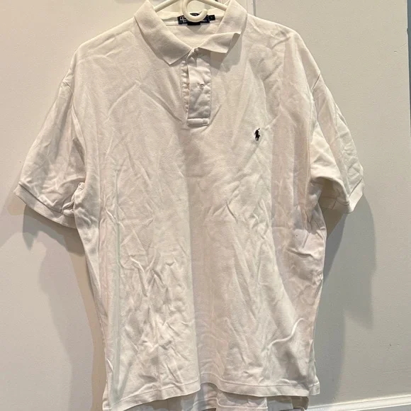 Ralph Lauren Classic White Polo Shirt. Size large