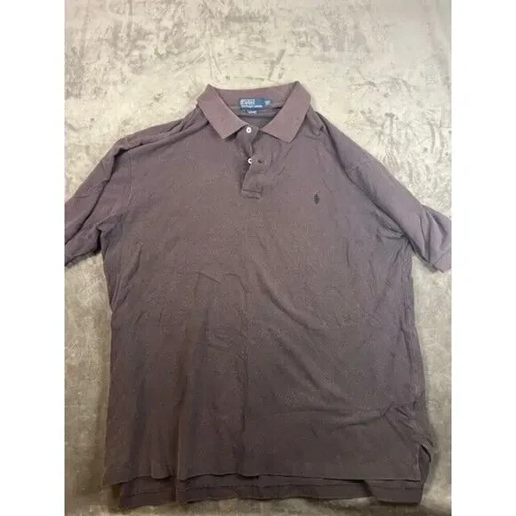 Ralph Lauren Polo‎ Shirt Mens Size 2XLT purple Short Sleeve Collar Adult Preppy