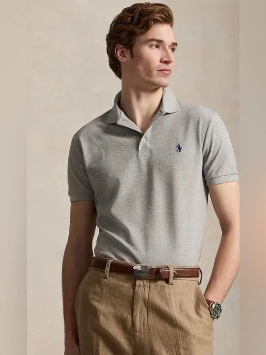 Ralph Loren Custom Slim Fit Stretch Mesh Polo Shirt M