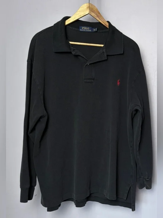 Ralph Lauren black long-sleeve polo shirt Men’s size 1XB | f