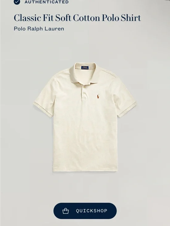 Ralph Lauren Cream Polo Shirt with Signature Pony