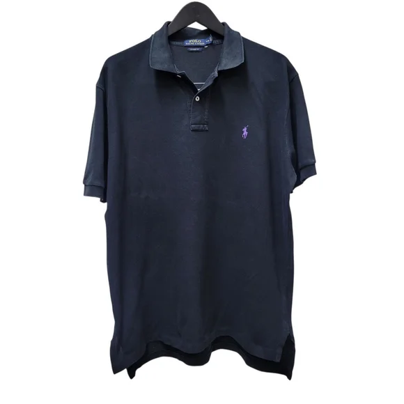 Polo Ralph Lauren Men's Polo Shirt Black Size Large. ****FLAWED ****
