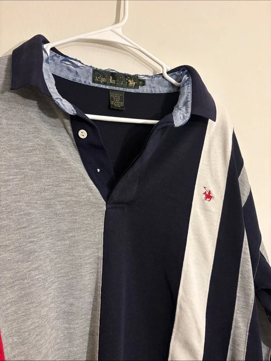 Vintage knights of round table Polo red white grey blue