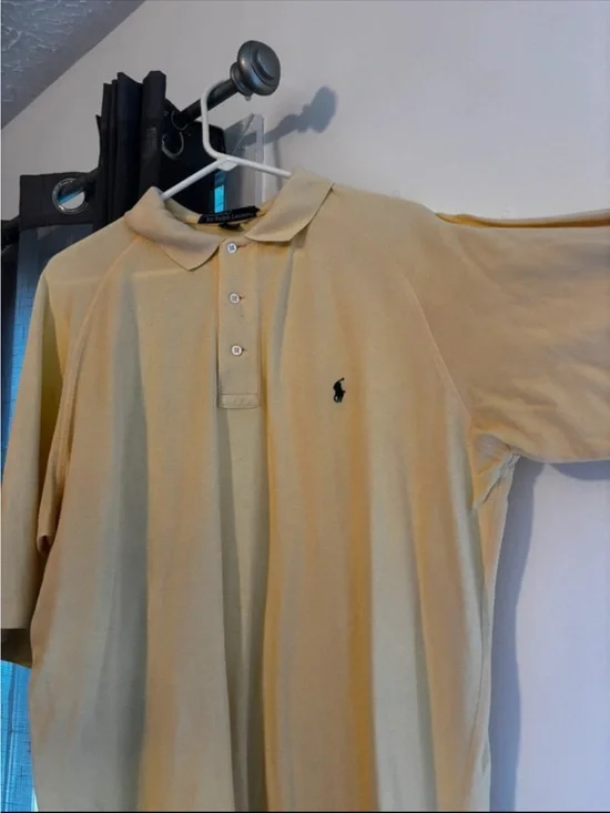 Ralph Lauren Men’s Pale Yellow Polo with Navy Pony